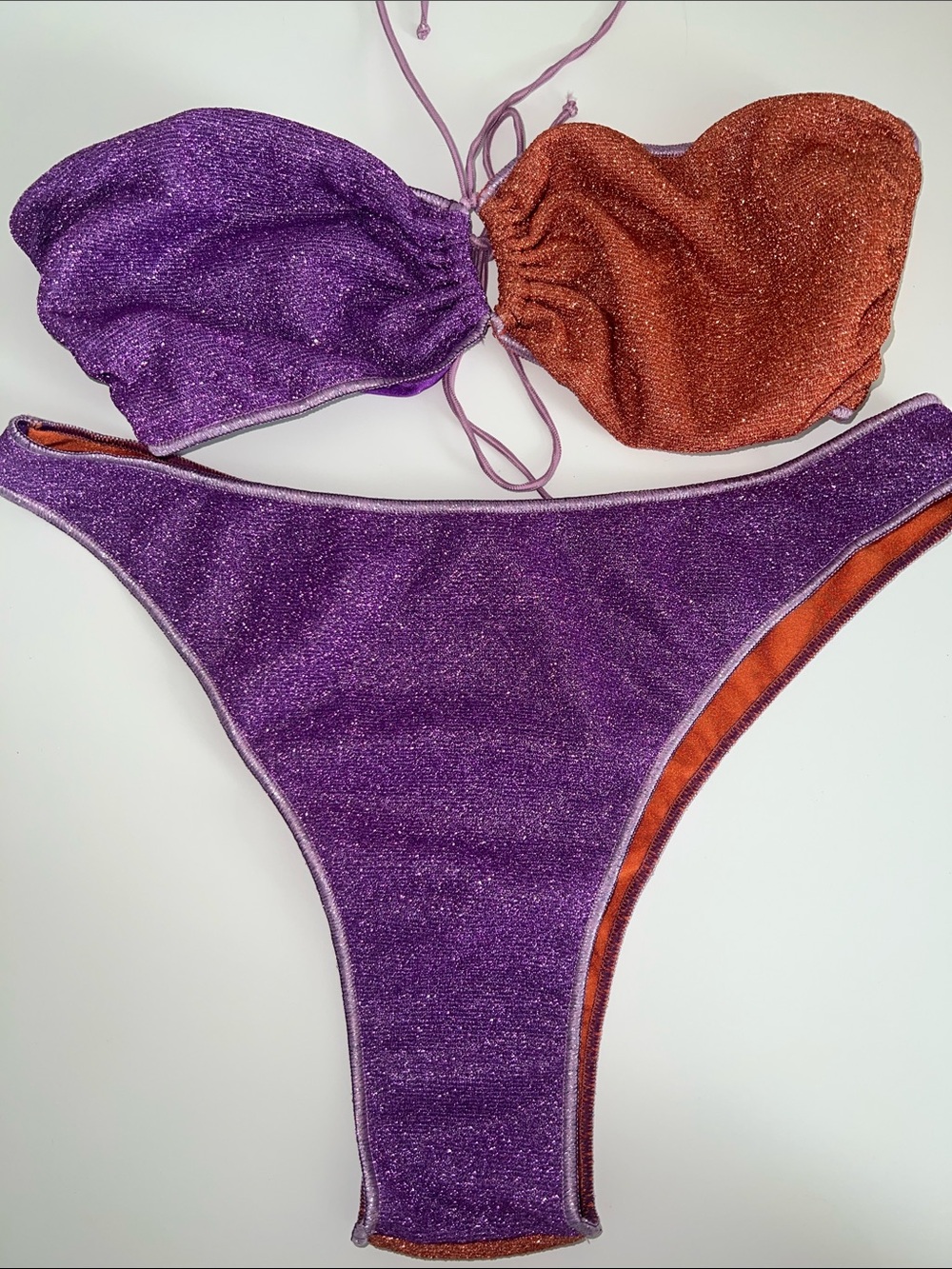 Oseree lilac and Orange lumiere Bikini Set